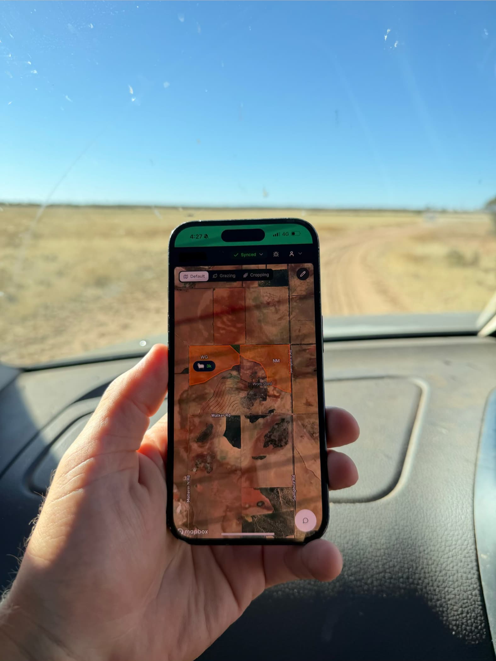 Smartsoil GXL on a phone in the paddock